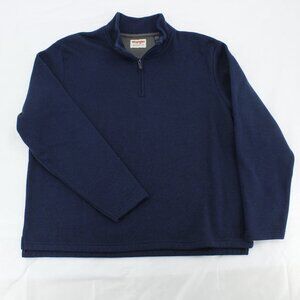 Wrangler Authentics Men's Fleece Quarter-Zip Pullover - Mood Indigo - Size XL